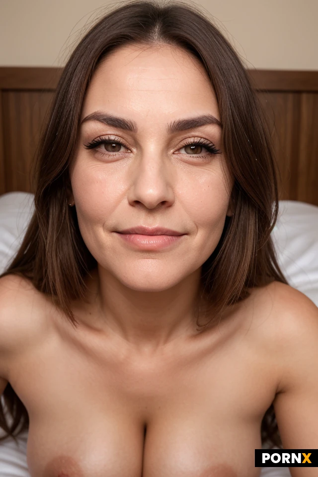 A close-up POV from a man's perspective as a thick, slick cock slides deep into the mouth of A gilf of 65 years old slut from Argentina, with an oval, slightly elongated face, prominent cheekbones, a defined but softly rounded jawline, and a slightly broad forehead. Deep-set brown eyes with subtle hooded eyelids, thin naturally shaped eyebrows, pronounced crow’s feet, and fine lines around the eyes. A straight, moderately narrow nose with a rounded tip. Medium-thin lips with a defined upper lip and a fuller lower lip, forming a subtle natural smile. Noticeable nasolabial folds, fine wrinkles across the forehead and cheeks, and natural age-related lines around the mouth and chin. A softly defined chin and visible horizontal neck lines.
her lips swirling around the shaft in a tight, rhythmic deepthroat motion, her eyes fluttering nervously, sweat beads glistening on her cheeks, the camera tracking the throbbing thrusts and the subtle flex of her throat, her body shuddering with each deep pull, the scene looping seamlessly with the man's hand gripping the bed frame, the woman's mouth widening at the end of the cycle to reset for another round.
You can see her huge, wrinkled breasts, with large areolas and turgid nipples.