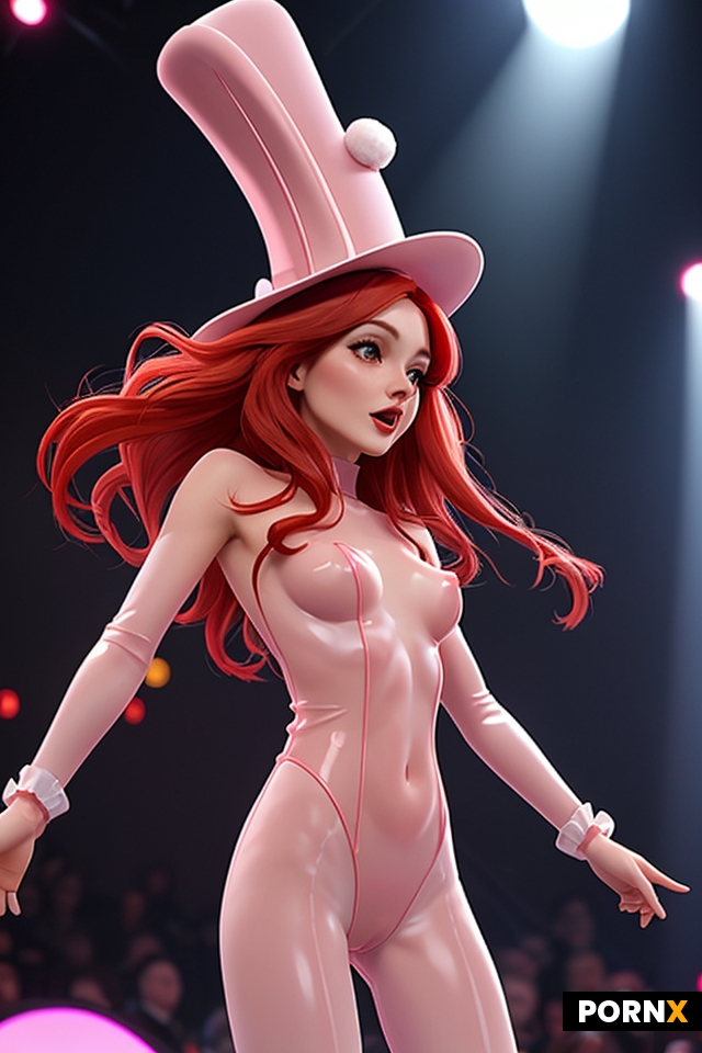 red haired woman with small breasts