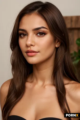 Make woman olive skinned latina with dark reddish brown hair