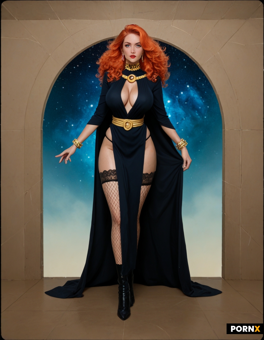 Dynamic overdramatic maniacal futuristic comic siren supervillain succubus seductress diva