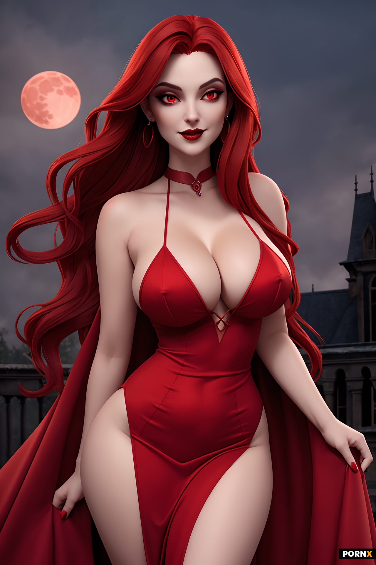 Voluptuous vampire woman