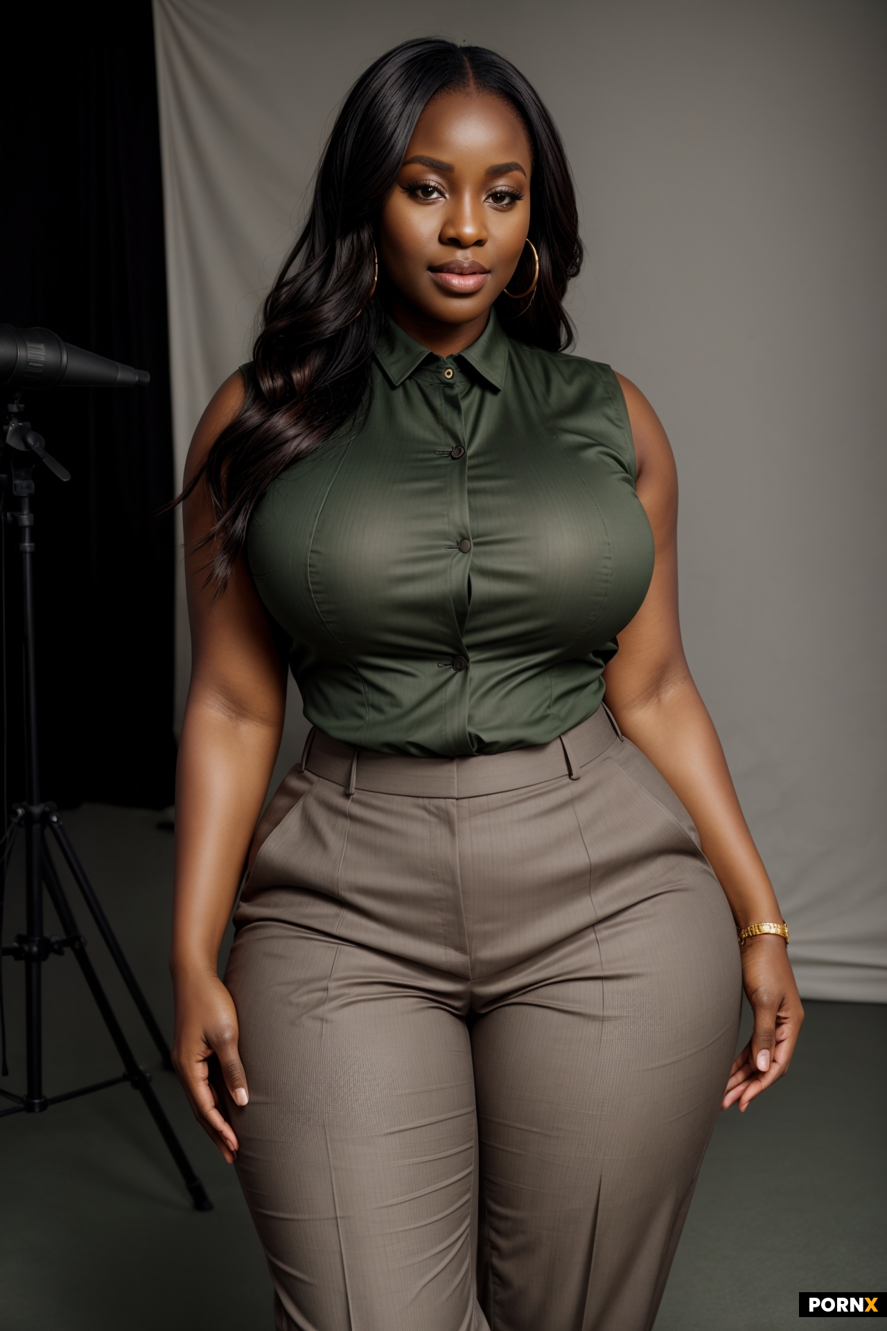 a high-quality full body studio portrait photograph of a beautiful African woman