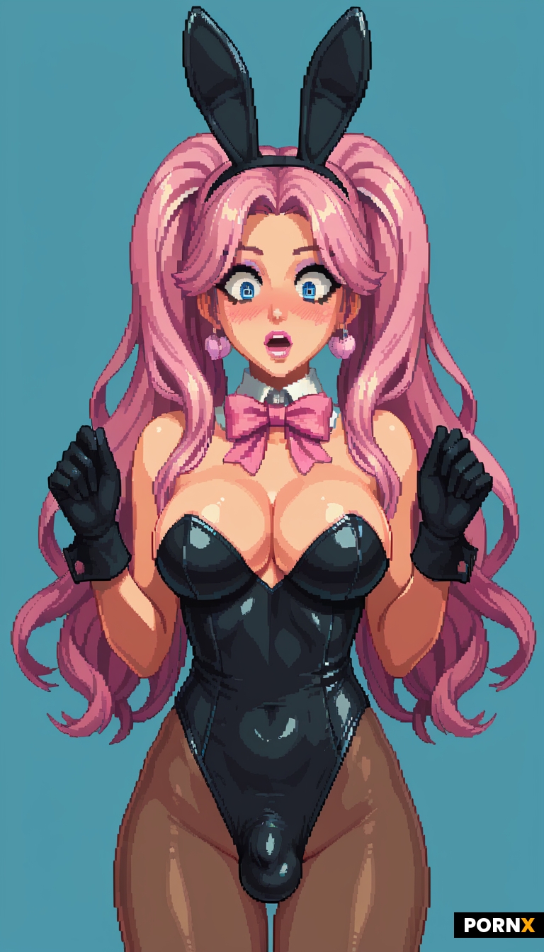 long pink pigtails