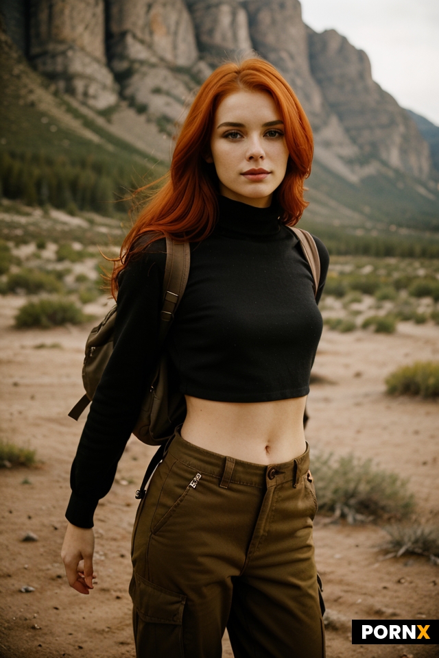 A female character with long orange-red hair