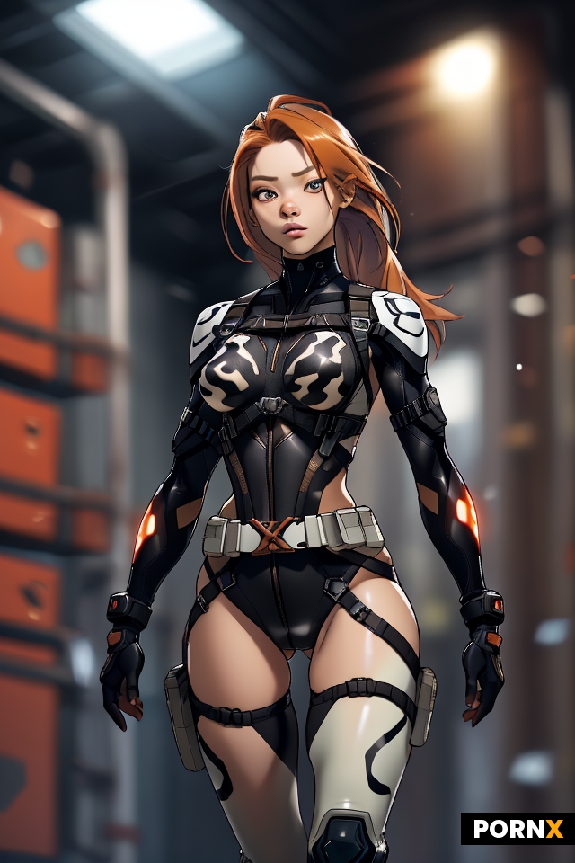 futuristic copper female soldier barely legal 18 years old