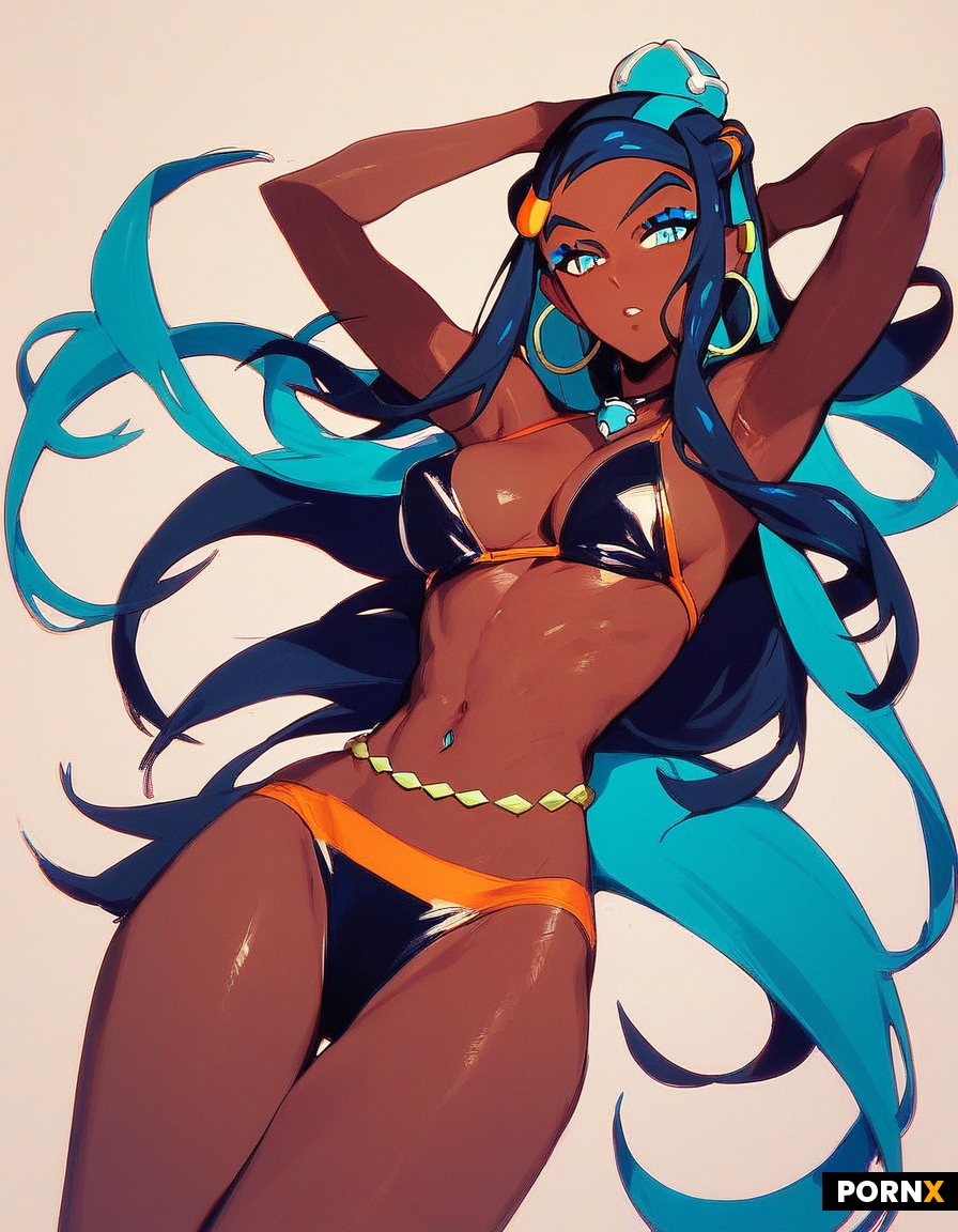 Nessa Pokemon in a small black bikini