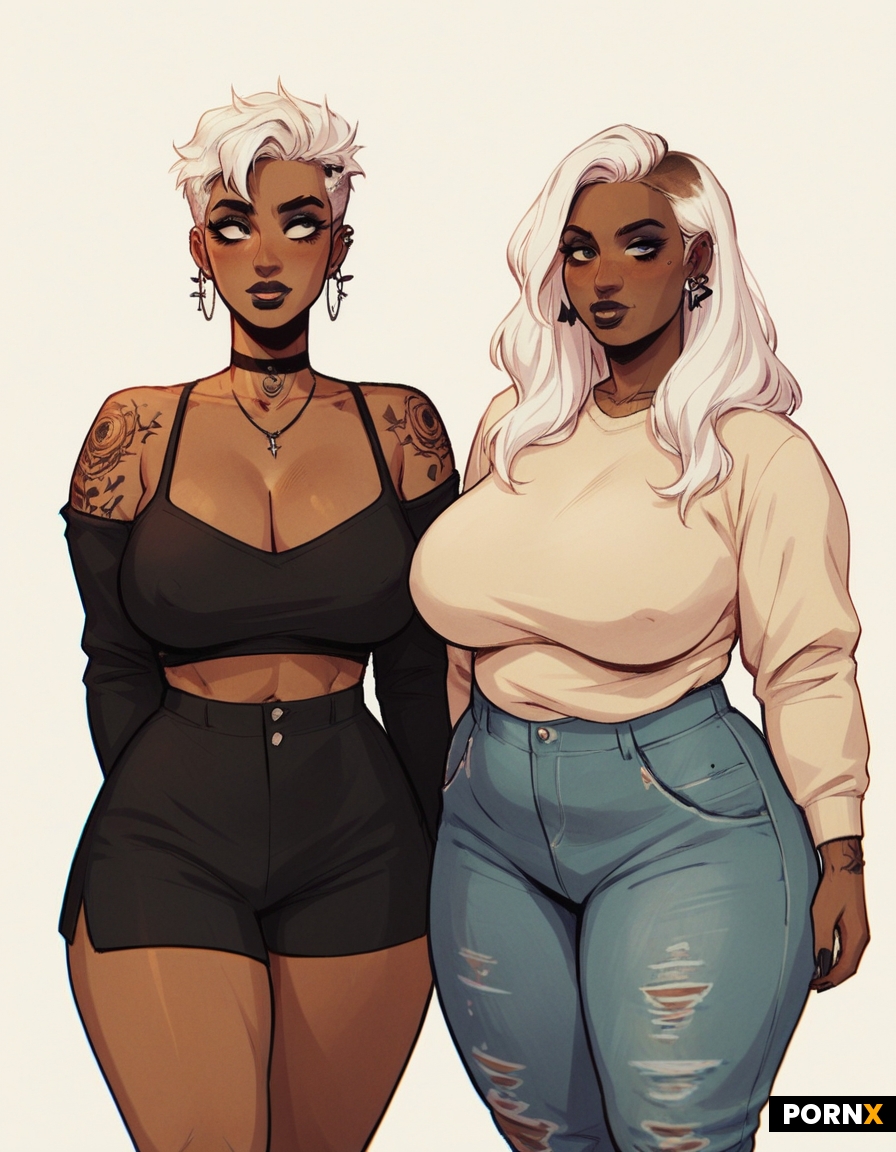 2 people Cute adorable Beautiful bbw heavy set curvy thick covered in Tattoos emo gothic beautiful s