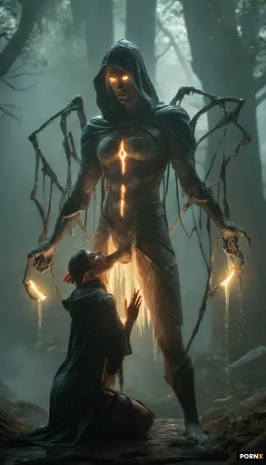 A voluptuous dark-elf woman with gigantic breasts