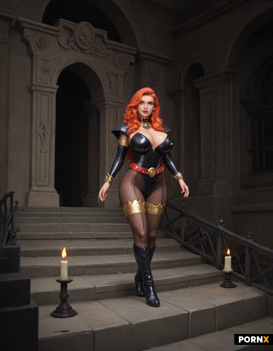 Dynamic overdramatic maniacal futuristic comic siren supervillain succubus seductress diva