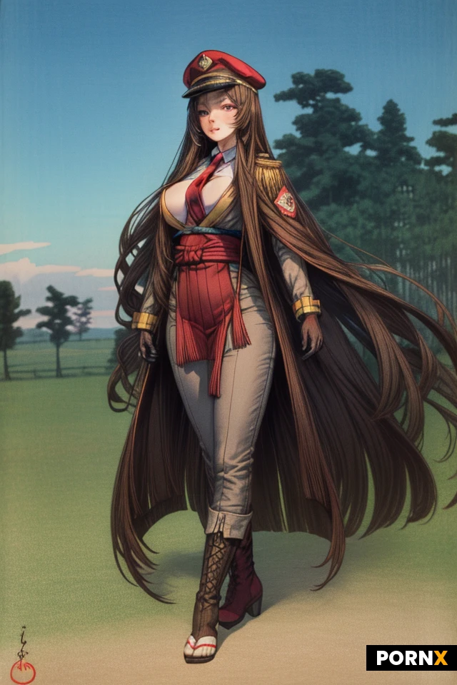 1 Women, 20 years old, long olive trench coat, long pants, gloves, boots, news boy cap, long messy brown hair, midnight, countryside, busty, big breasts, thick thighs,