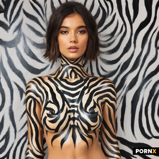 whole body zebra painting