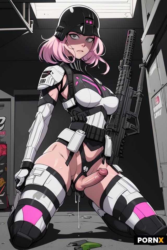 comic book illustration of a 18 year old white female wearing a pink and black modern darth vader he