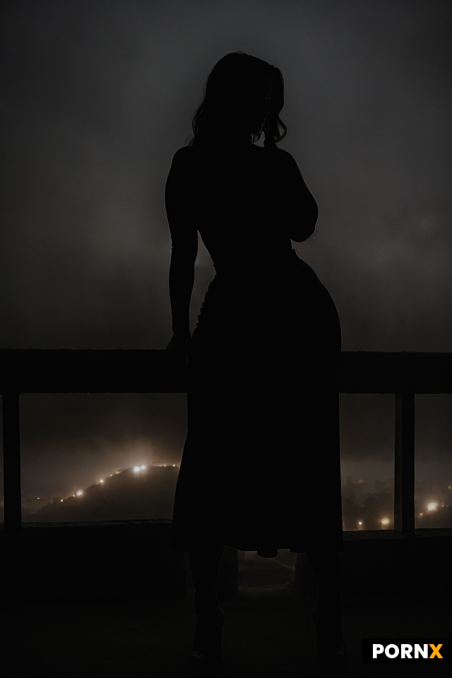 An older woman with pronounced curves stands in a full-length view