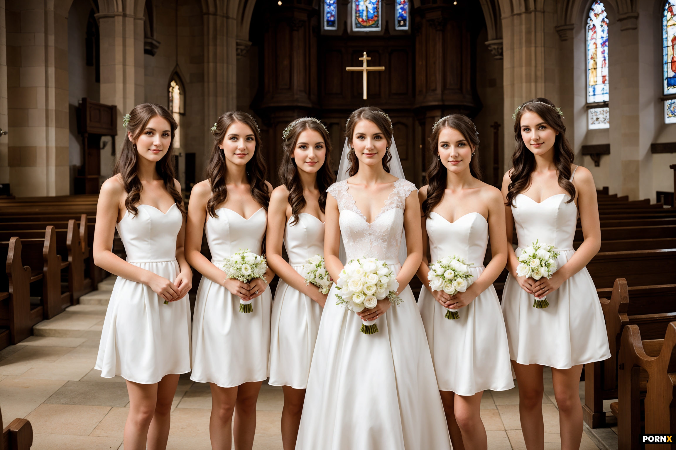 bride and bridesmaids