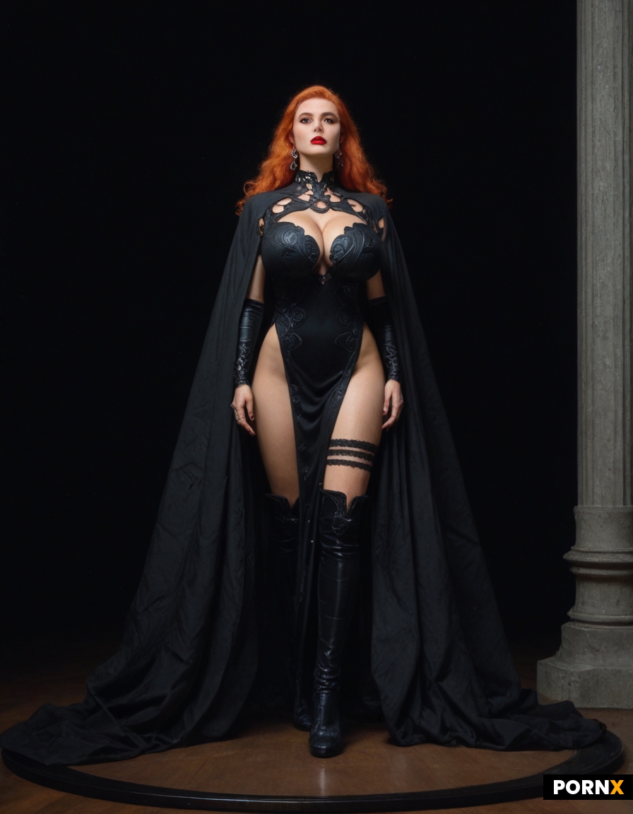 Dynamic overdramatic maniacal futuristic comic siren supervillain succubus seductress diva