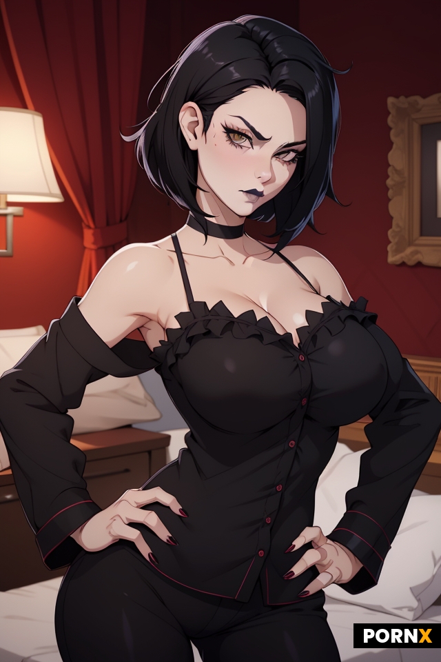 sexy beautiful busty goth woman