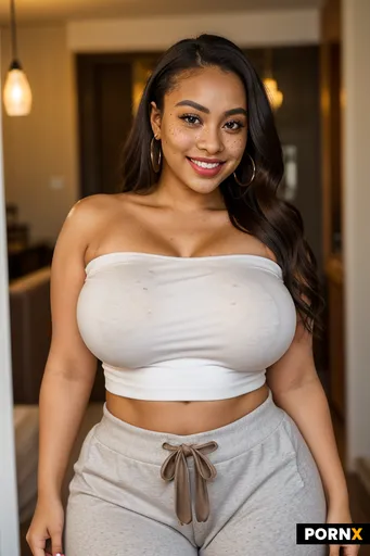 A dark Jamaican long haired girl with light brown big eyes