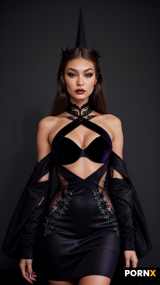 gigihadid is wearing a stunning bodycon   dark purple dress