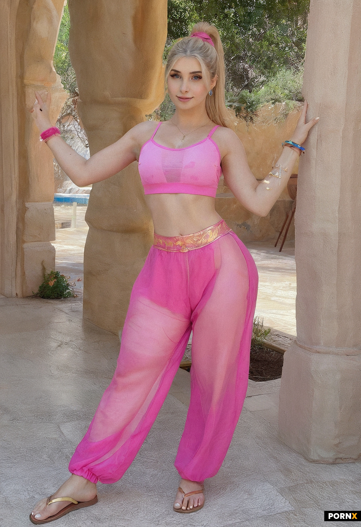A beautiful woman with blonde hair
