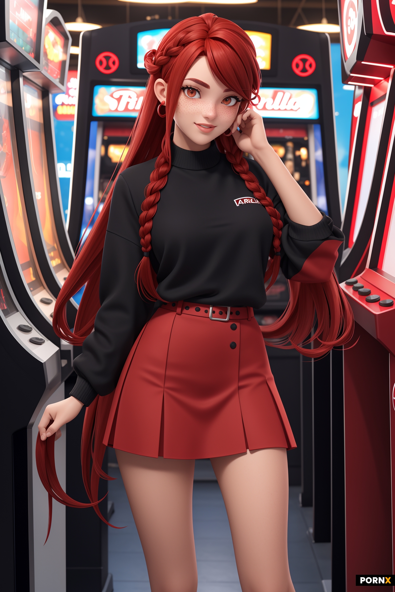Red and Black braider hair