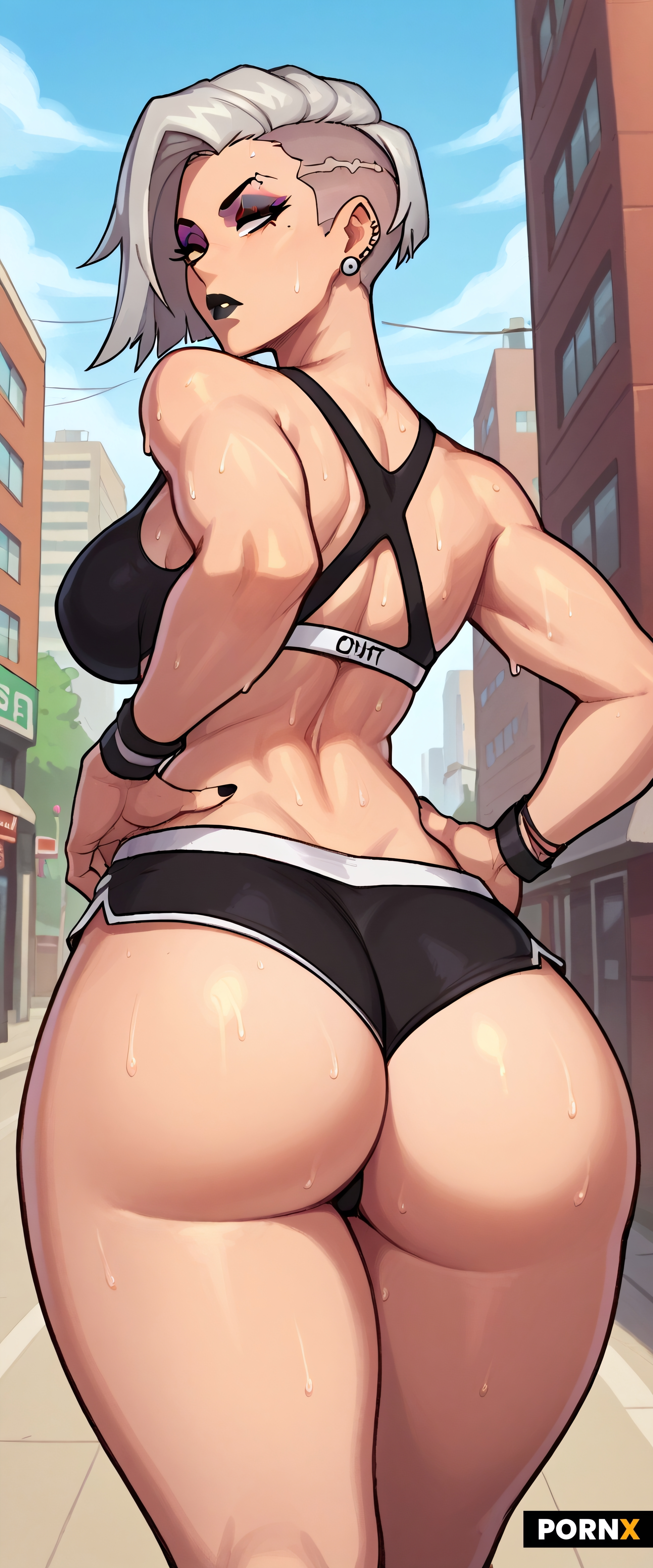from behind