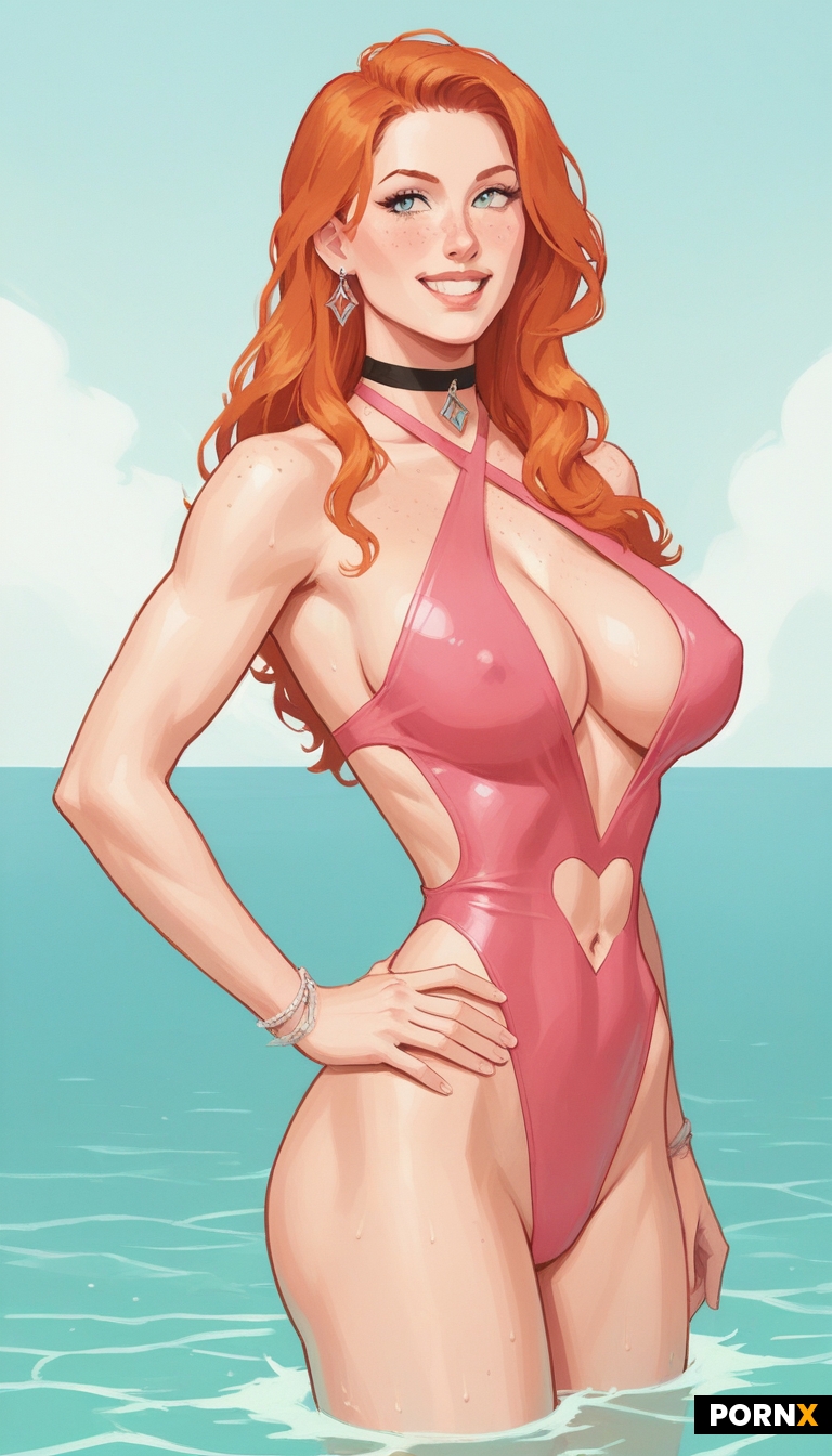 pink swimsuit