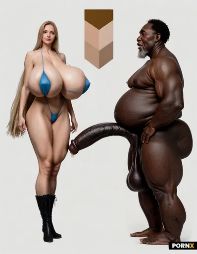 very dark coal skinned extreme ugly and very old and extreme gigantic massive fat and obese african