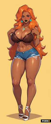 Beautiful Horny Woman African American MILF Ginger Hair Orange Hair Stright Hair Long Hair
