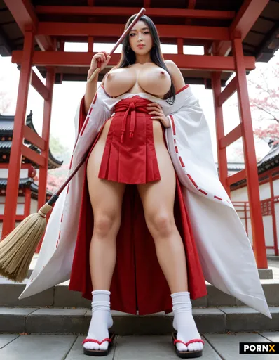 She is a 18 years old Japanese Miko
