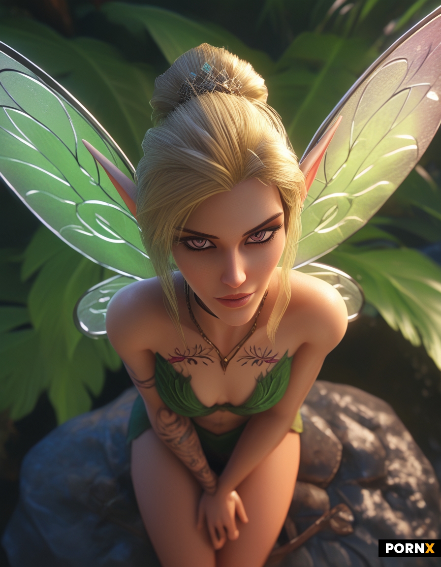 A 6-inch-tall fairy sitting in the palm of a large human hand