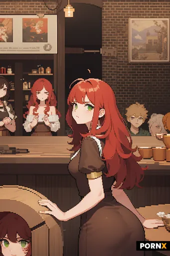 Pixel art stylized as a tired twenty‑year‑old girl