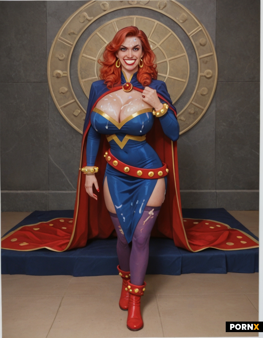 Ultimate Dynamic overdramatic maniacal retro vintage comic superheroine