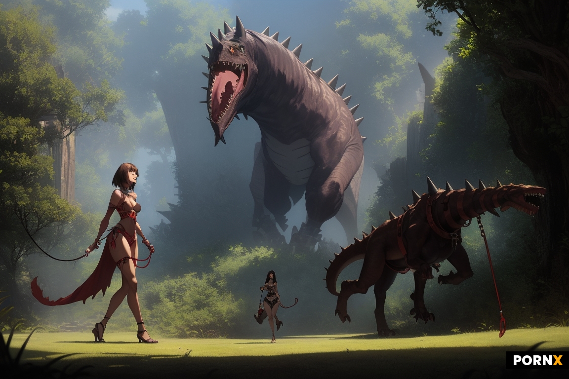 Giant dinosaur with sharp teeth