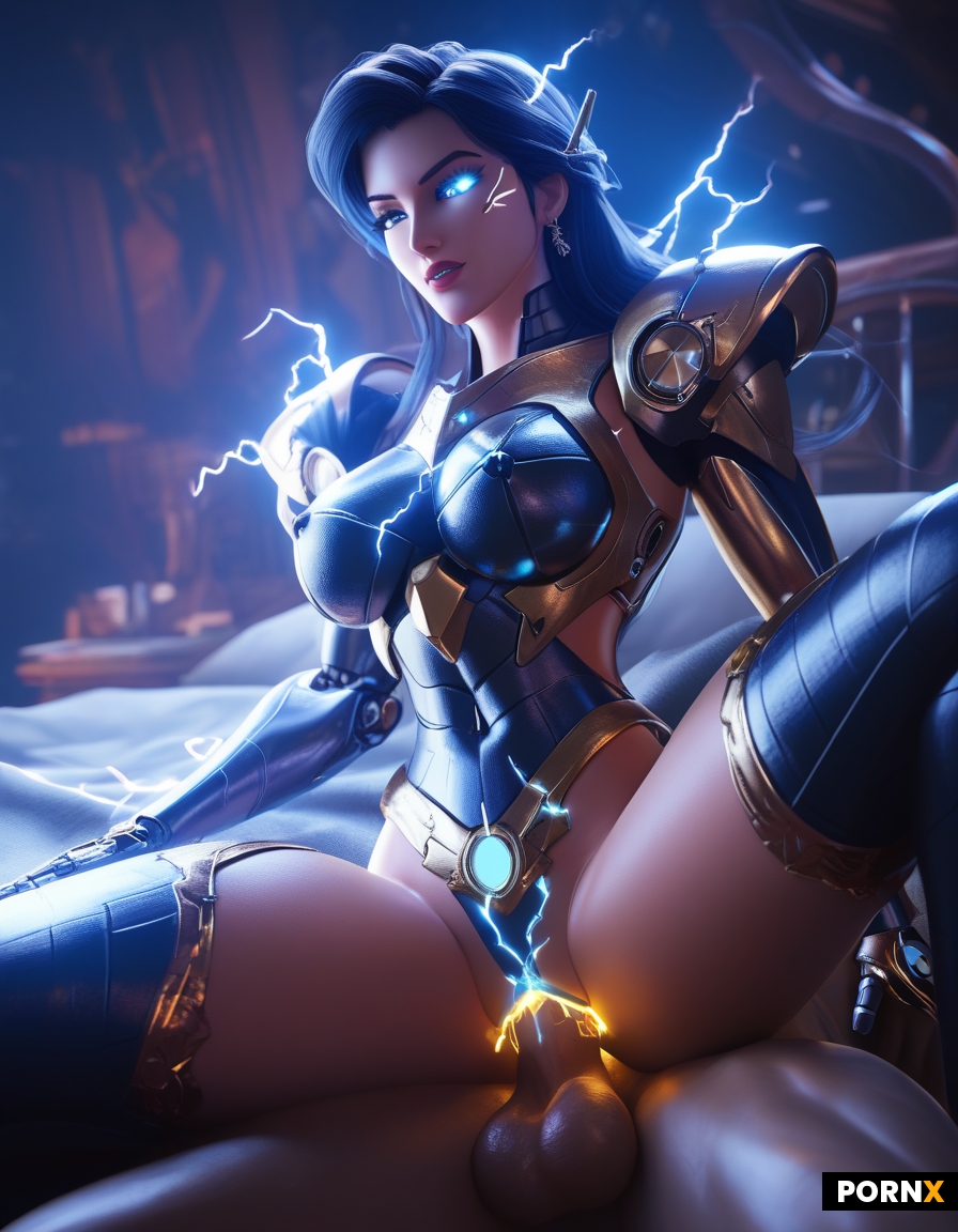 Pretty robot woman