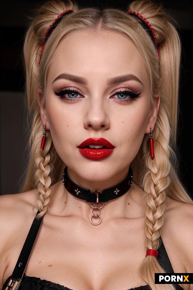 CLOSEUP face portrait of a bimbo