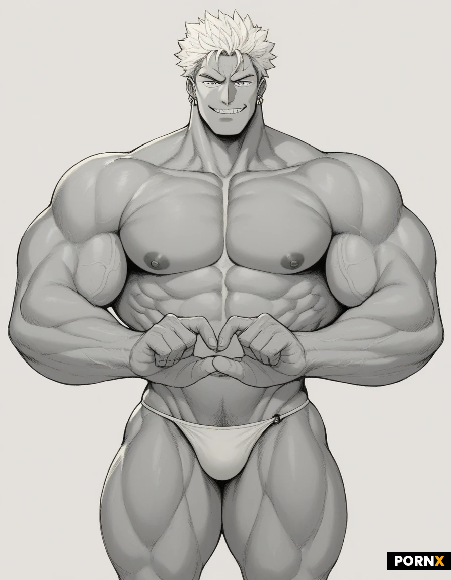 Anime individual. Crossdresser queer. Bulk muscle. Buff steroid muscular definition. Speedo. (Super freakish specimen muscle body)