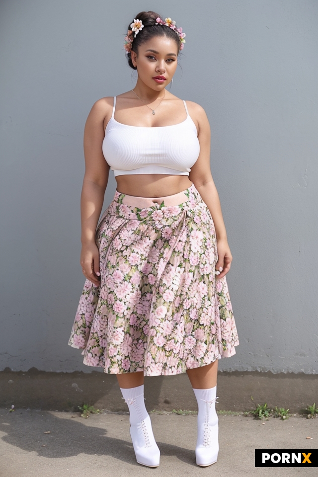 An older woman with massive hips and full-length view