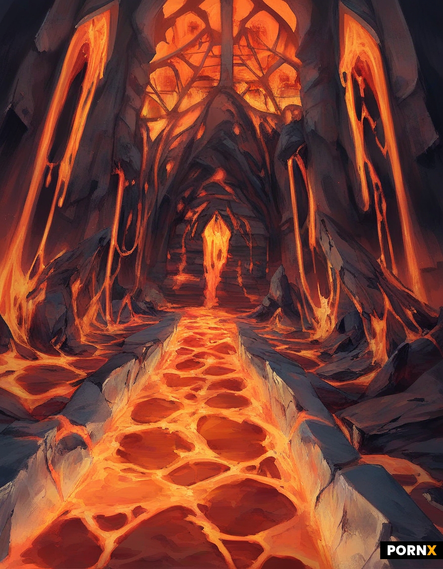 pretty lava elemental  woman