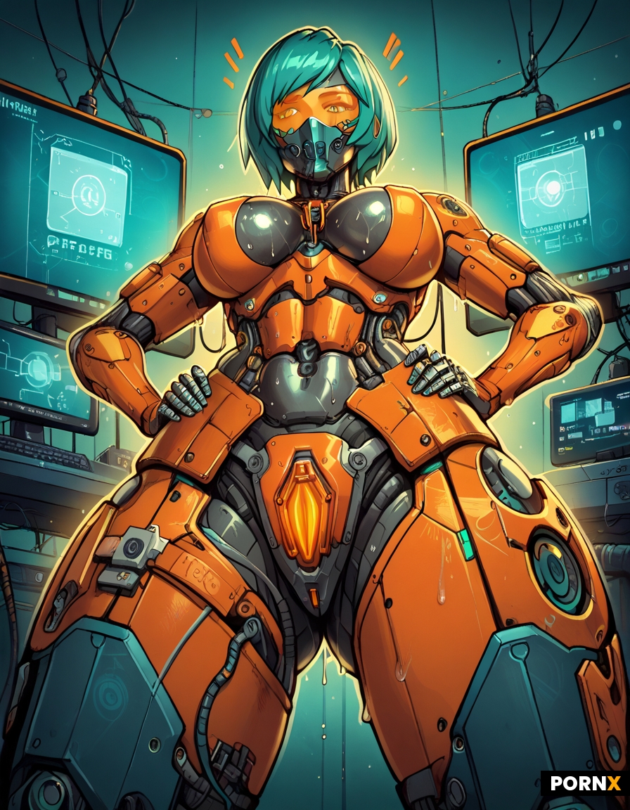 pretty cyber robot  woman
