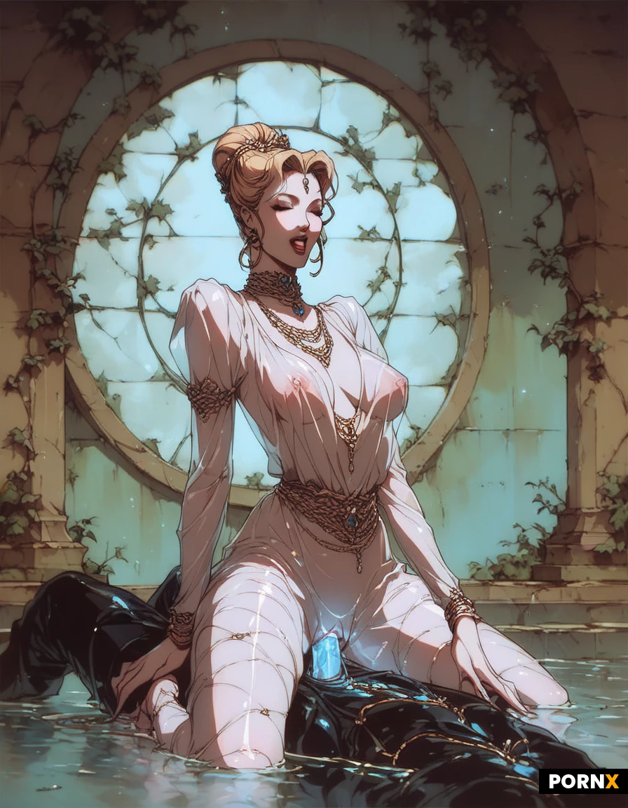 beautiful water element woman,, glowing translucent bioluminescent alien skin, big bteast, cowgirl style, vaginal penetration, penis is visible in her body, see through transparent skin