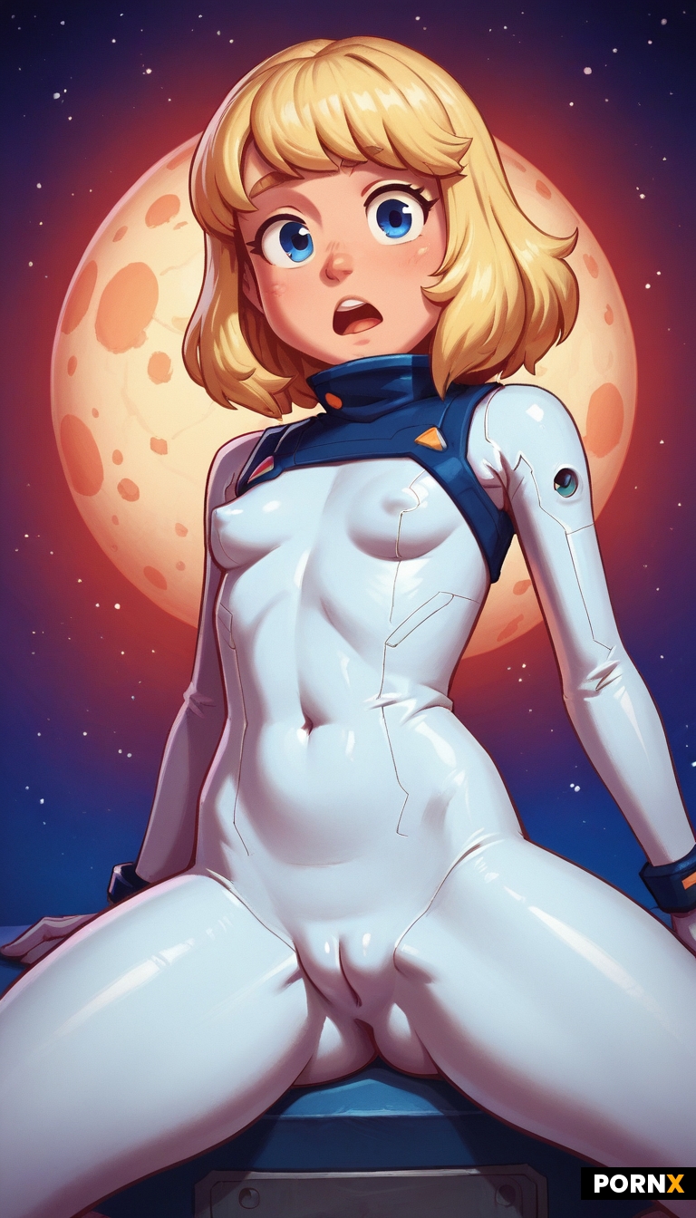 a woman in outerspace
