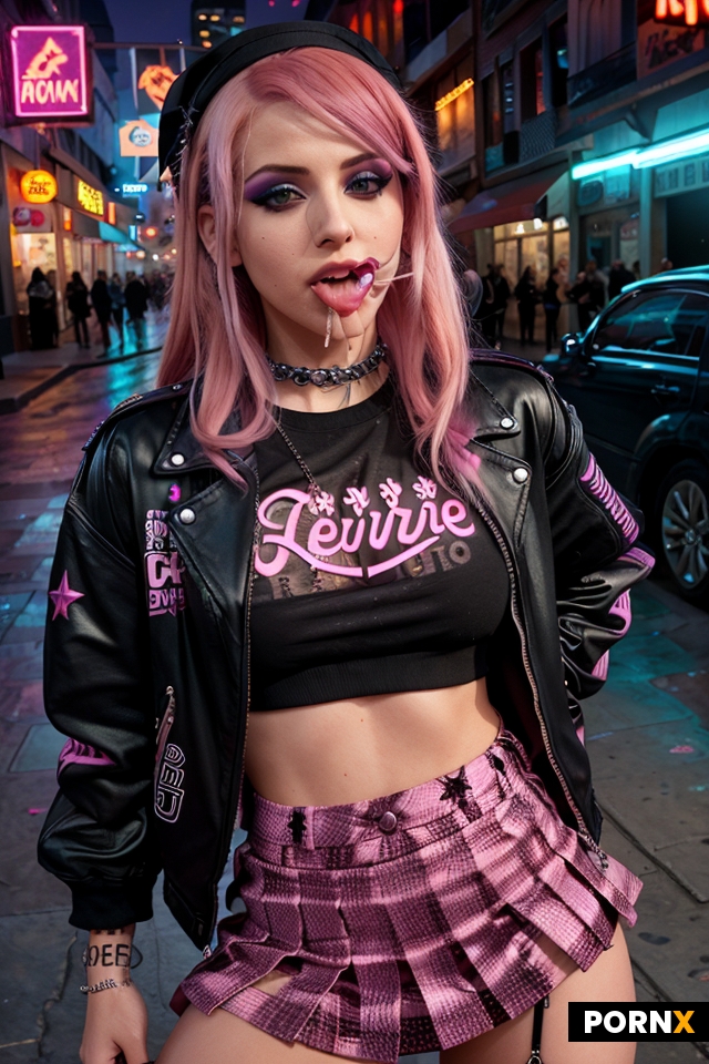 A rebellious Jewish woman with vibrant pink hair