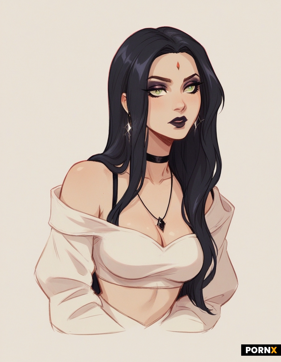 Woman is a striking woman with long