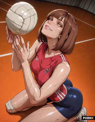 Athletic volleyball girl