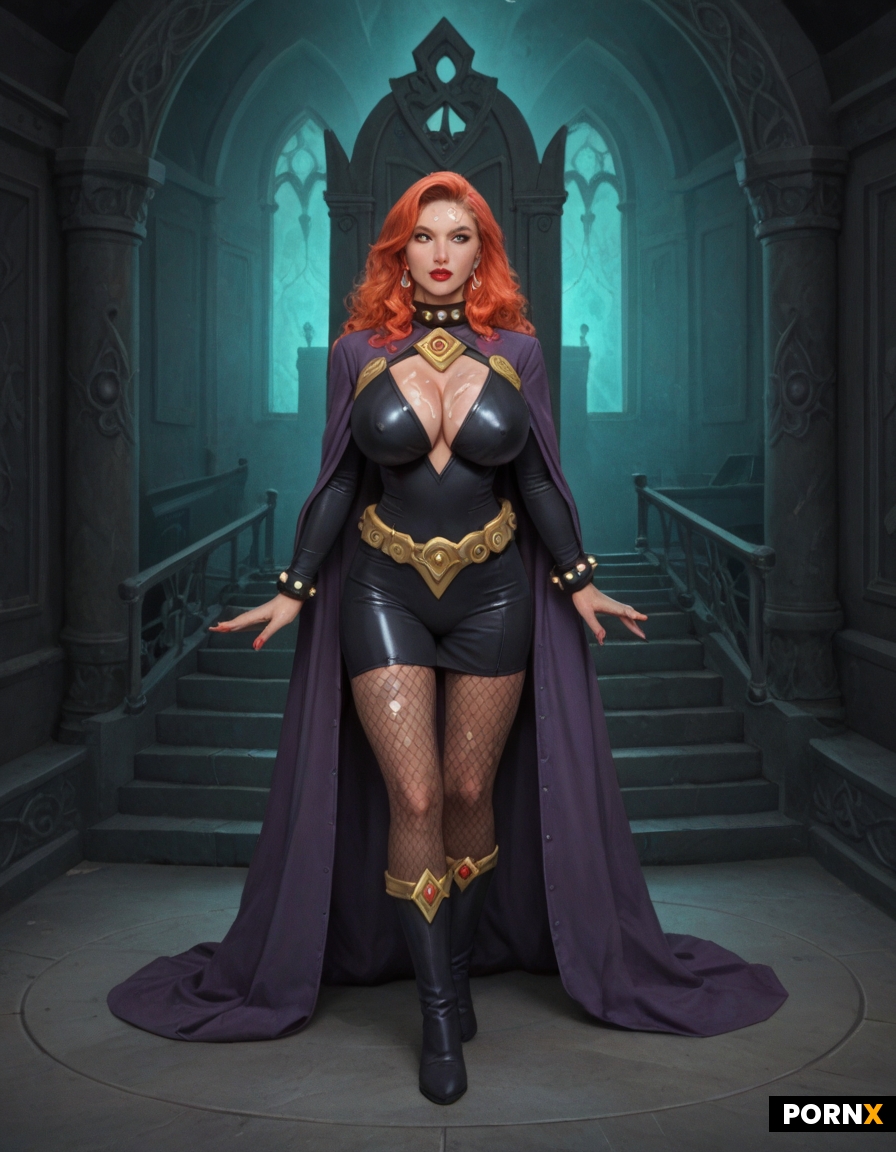 Dynamic overdramatic maniacal futuristic comic siren supervillain succubus seductress diva