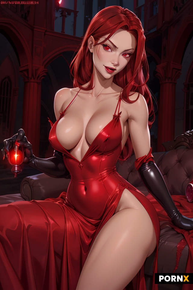 Voluptuous vampire woman