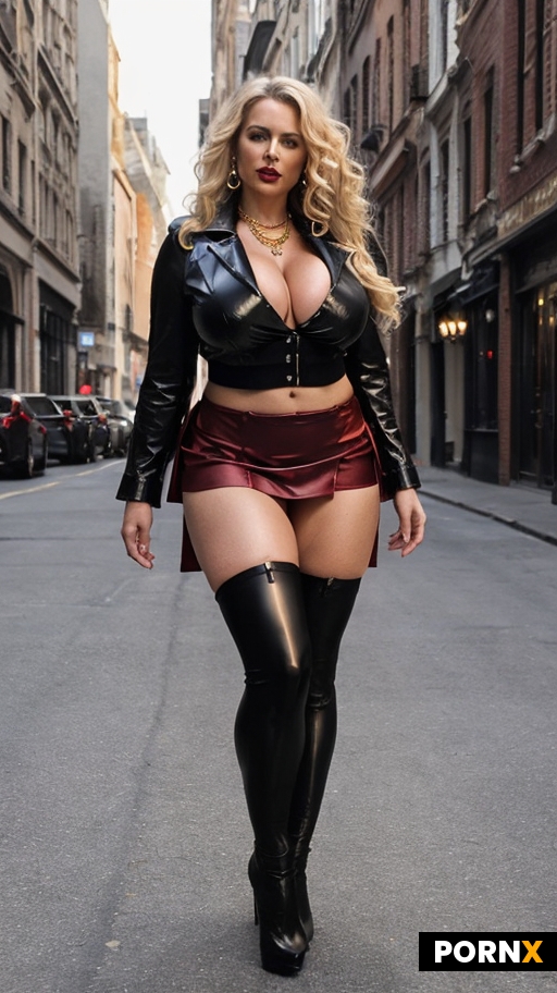 A woman in a skirt and jacket posing for a picture