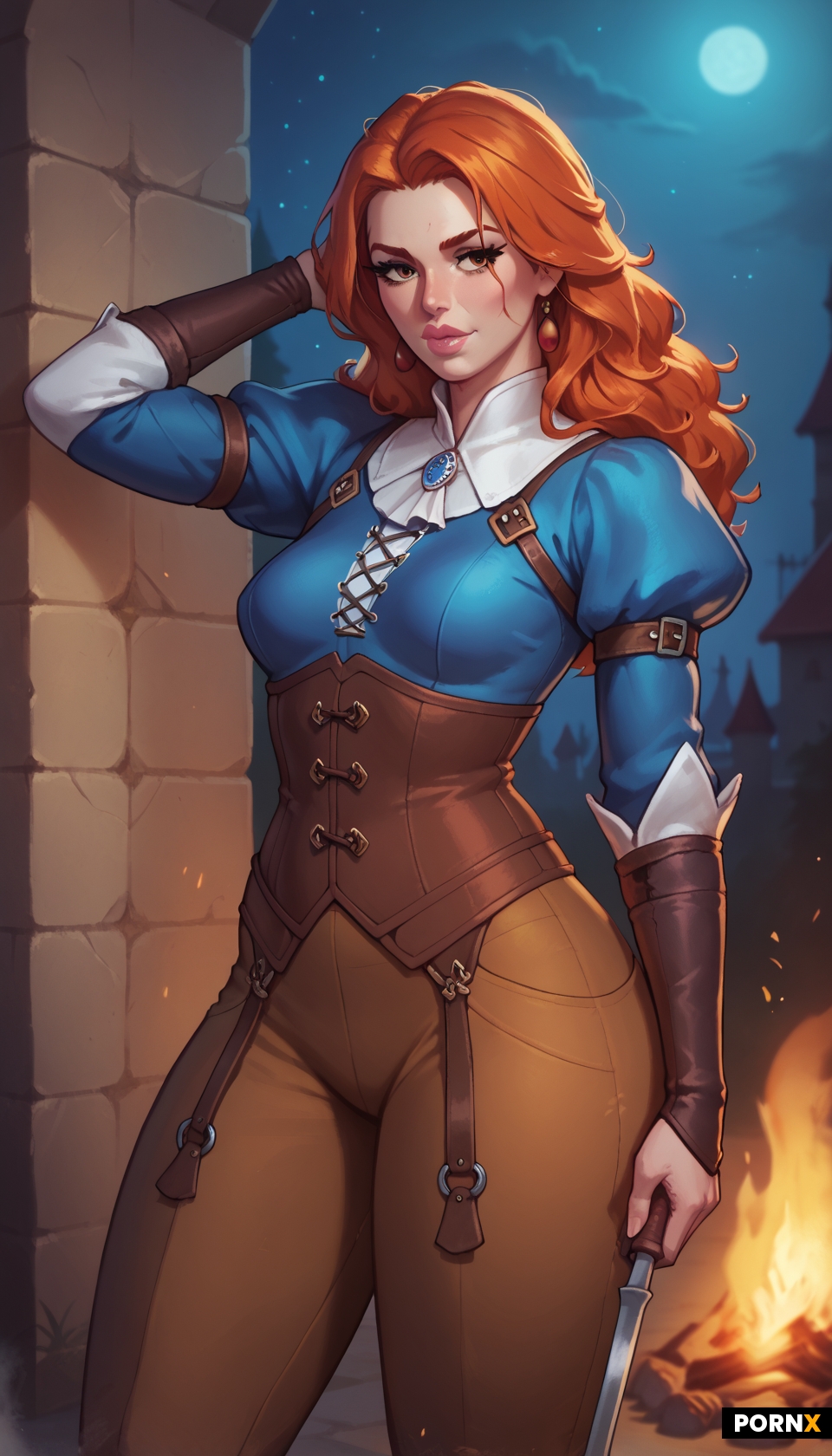 Cute 18 Years old Woman in medieval clothes