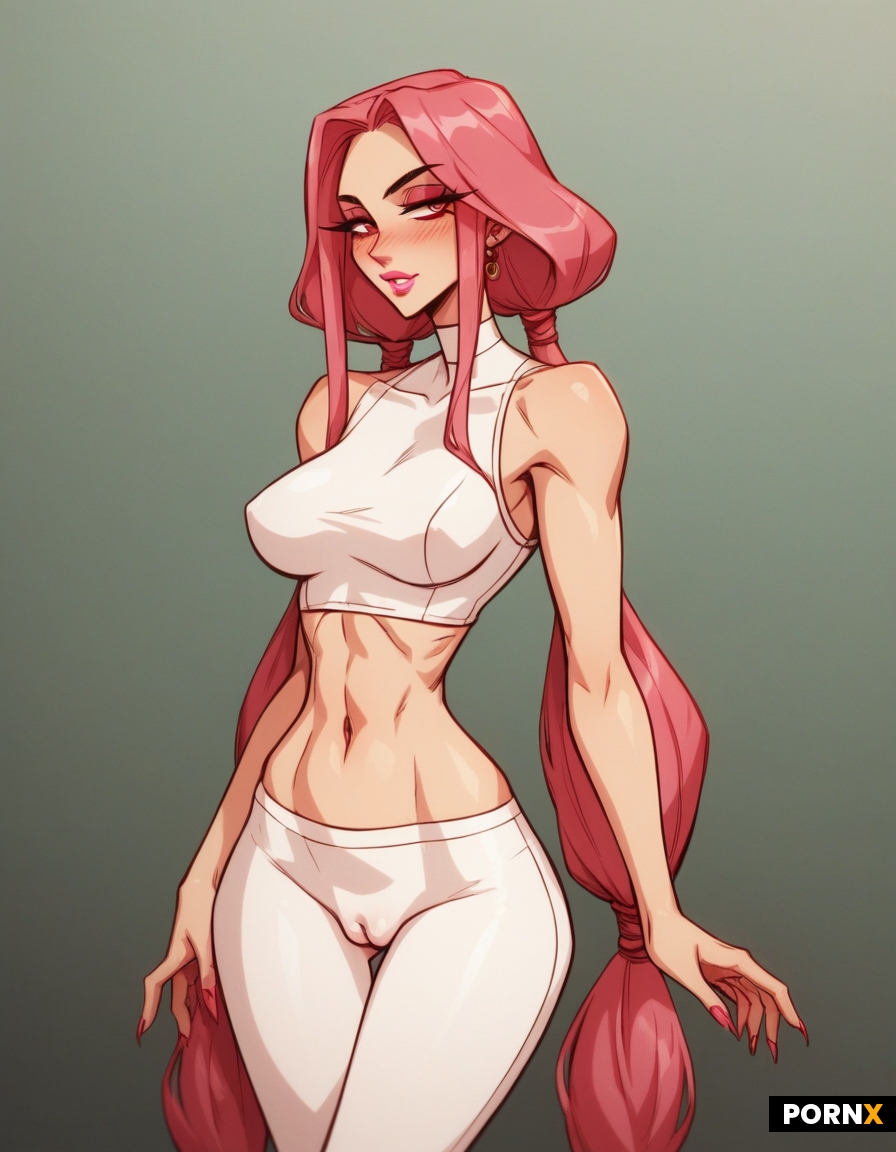 a slender woman standing