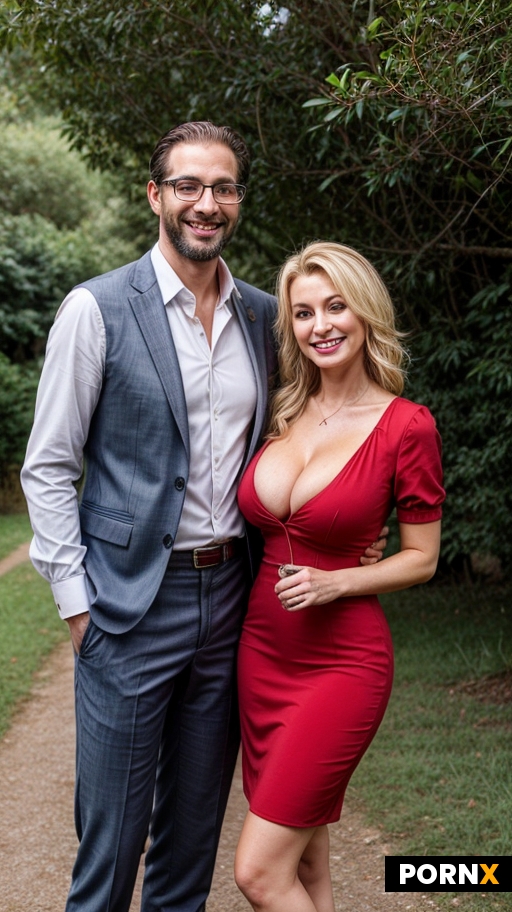 Blonde Woman standing by man